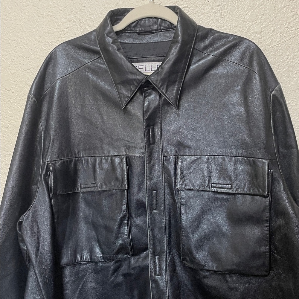 Wilson The Leather Experts Pelle Studio Black Leather Shirt Jacket. Size XXL. - Picture 2 of 10